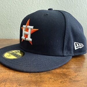 New Era Navy Cap with Orange and White Logo